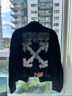OFFWHITE Black Graphic Back Denim Jacket UNISEX - FREESIZE